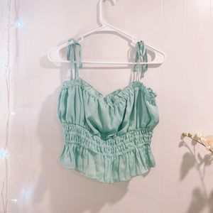 Mint Crop Top- Big Water Blue Sky